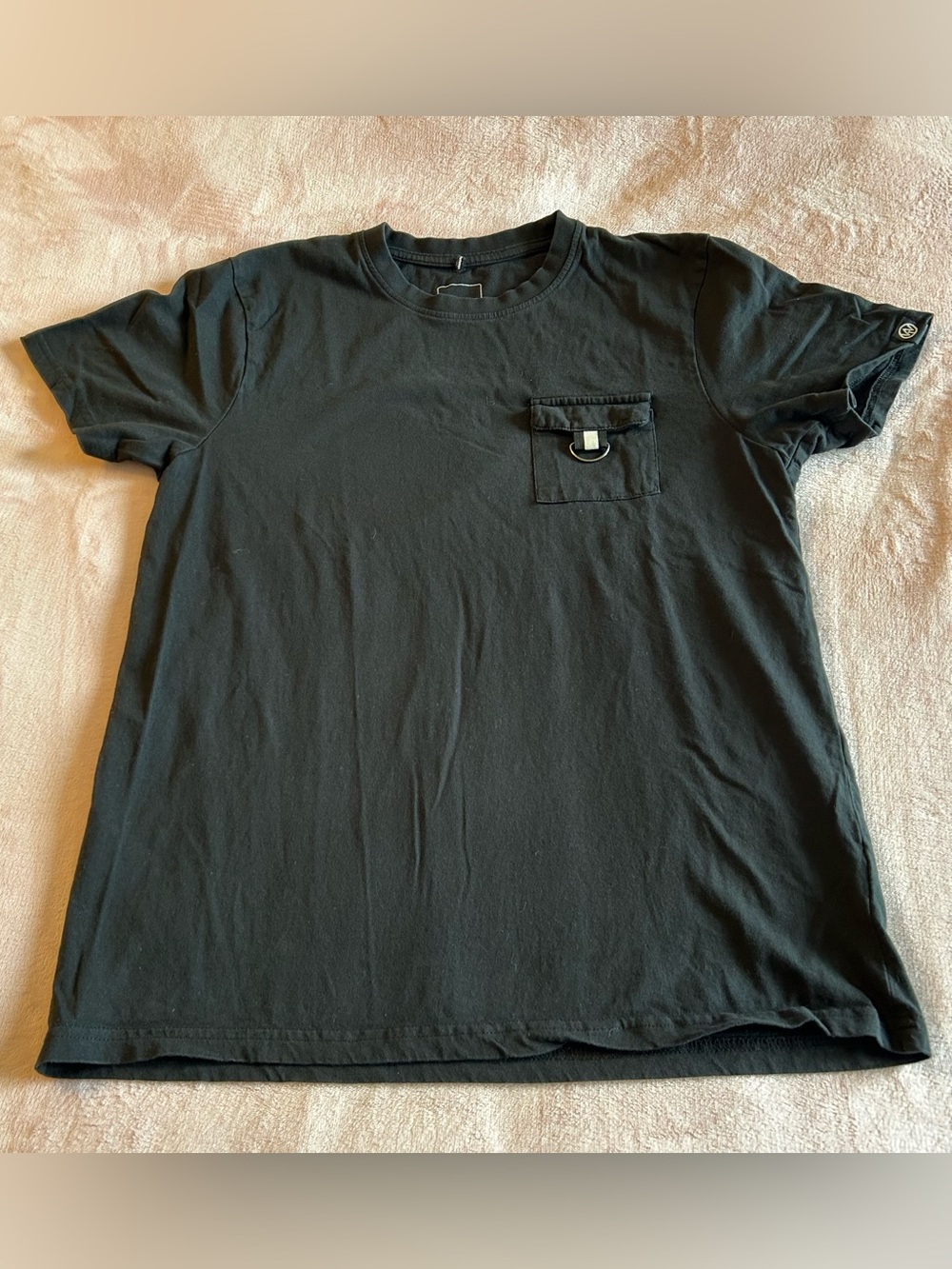 WT02 vintage cotton black pocket short sleeve t-shirt streetwear size M